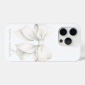 Trendweißer Bow Personalisiert mit Name Monogram Case-Mate iPhone Hülle (Rückseite (Horizontal))