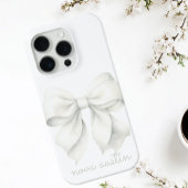 Trendweißer Bow Personalisiert mit Name Monogram Case-Mate iPhone Hülle