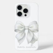 Trendweißer Bow Personalisiert mit Name Monogram Case-Mate iPhone Hülle (Rückseite)