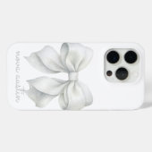 Trendweißer Bow Personalisiert mit Name Monogram Case-Mate iPhone Hülle (Rückseite (Horizontal))