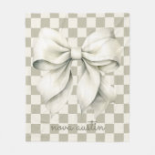 Trendweißer Bow Personalisiert mit Name Monogram Fleecedecke (Vorderseite)