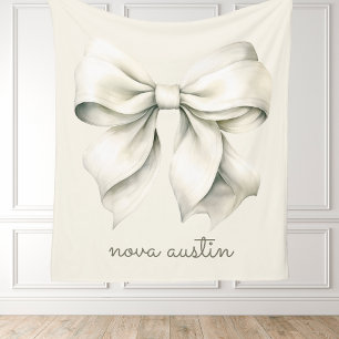 Trendweißer Bow Personalisiert mit Name Monogram Fleecedecke