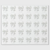 Trendweißer Bow Personalisiert mit Name Monogram Geschenkpapier (Flach)