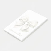 Trendweißer Bow Personalisiert mit Name Monogram Post-it Klebezettel (angewinkelt)