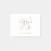 Trendweißer Bow Personalisiert mit Name Monogram Post-it Klebezettel (Vorderseite)