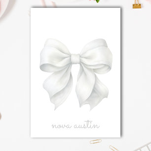 Trendweißer Bow Personalisiert mit Name Monogram Post-it Klebezettel