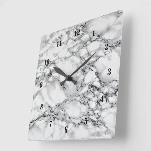 Trendweißer Marmorstein Quadratische Wanduhr (Winkel)
