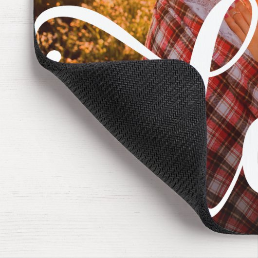 Trendweißer Overlay| Liebe mit Foto Mousepad (Ecke)
