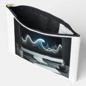 Trendwelle im PC-Monitor mit Tasse Tee Zubehörtasche (Offen)
