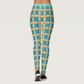 Trendwestern Pattern Blau Gelb Orange Leggings (Rückseite)