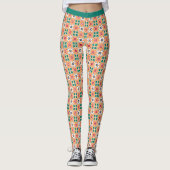Trendwestern Pattern Lachs Aquamarine Leggings (Vorderseite)