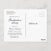 Trendwhite Brush-Skript-Abschluss-Einladung Postkarte (Rückseite)