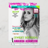 Trendy 16 . Geburtstag Magazine Cover Einladungen (Vorne/Hinten)