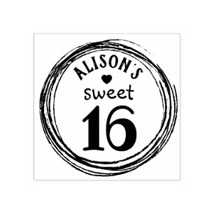 Trendy 16. Geburtstagpersonalisierte Gummistempel