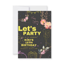 Trendy 18. Geburtstagsparty Einladungskarte