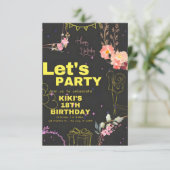 Trendy 18. Geburtstagsparty Einladungskarte Einladung (Stehend Vorderseite)