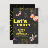 Trendy 18. Geburtstagsparty Einladungskarte Einladung (Vorne/Hinten)