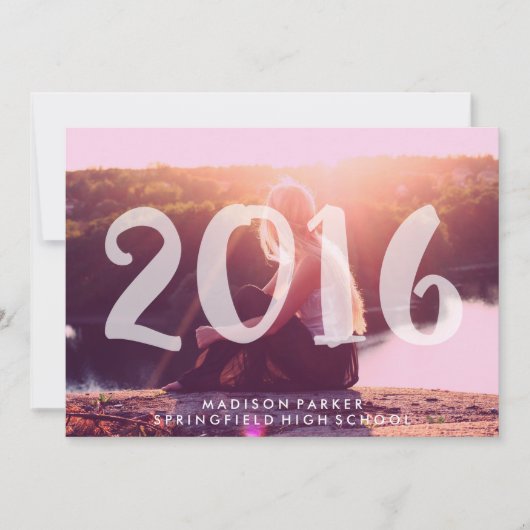 Trendy 2016 Pink Tint Transparent Foto Overlay Einladung (Vorderseite)