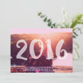 Trendy 2016 Pink Tint Transparent Foto Overlay Einladung (Stehend Vorderseite)