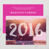 Trendy 2016 Pink Tint Transparent Foto Overlay Einladung (Vorne/Hinten)