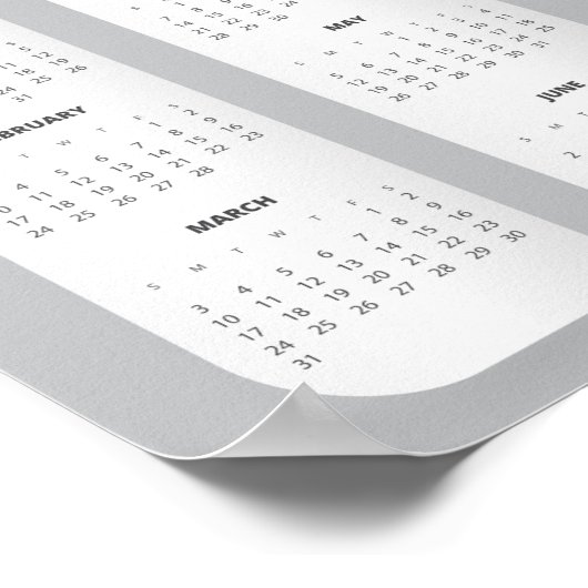 Trendy 2019 Calendar Poster (Ecke)