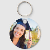 Trendy 2023 Abschluss Foto Weißes Skript benutzerd Schlüsselanhänger (Rückseite)