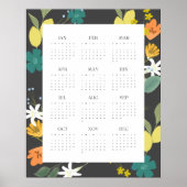Trendy 2025 Kohle Wildblume 12 Monatskalender Poster (Vorne)