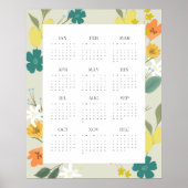Trendy 2025 Wildblume 12 Monate Kalender Poster (Vorne)