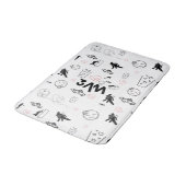 Trendy 300 Doodle Art Bath Mat Décor Badematte (Schrägansicht)