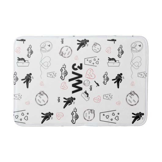 Trendy 300 Doodle Art Bath Mat Décor Badematte (Vorderseite)