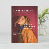Trendy 30. Geburtstag Einladung mit Foto (Stehend Vorderseite)