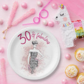 Trendy 30. GeburtstagsIllustration Pappteller (Party)