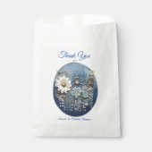 Trendy 3-D Blue Denim Print mit Kostümschmuck Geschenktütchen (Vorderseite)