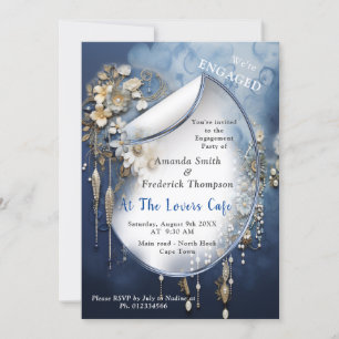 Trendy 3-D Denim Print mit Kostümschmuck Einladung