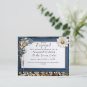 Trendy 3-D Denim Print mit Kostümschmuck Einladungspostkarte (Stehend Vorderseite)