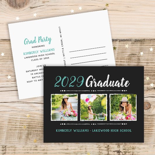 Trendy 3 - Einladung zur Fotocollage Graduation Pa
