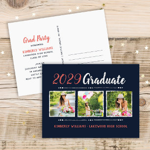 Trendy 3 - Einladung zur Fotocollage Graduation Pa