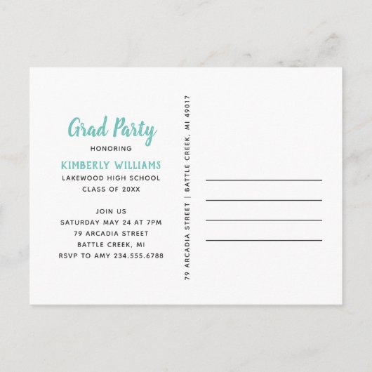 Trendy 3 - Einladung zur Fotocollage Graduation Pa (Rückseite)