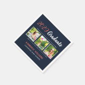 Trendy 3 Foto Collage Graduation Party Serviette (Ecke)