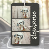 Trendy 3 Fotos Schwarz & Weiß, moderne Skriptnamen Autolufterfrischer