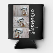 Trendy 3 Fotos Schwarz & Weiß, moderne Skriptnamen Dosenkühler (Vorderseite)