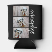 Trendy 3 Fotos Schwarz & Weiß, moderne Skriptnamen Dosenkühler (Rückseite)