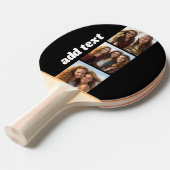 Trendy 3 Fotos und Chunky Name - Schwarz Tischtennis Schläger (Vorderseite)