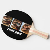 Trendy 3 Fotos und Chunky Name - Schwarz Tischtennis Schläger (Seitenansicht)