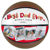 Trendy 4 Foto "Best Vater Ever" Keepake Basketball (Vorderseite)