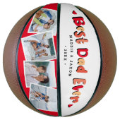 Trendy 4 Foto "Best Vater Ever" Keepake Basketball (Vertikal)