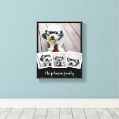 Trendy 4 Foto Collage Script Name White Black Can Leinwanddruck (Insitu (Holzboden))