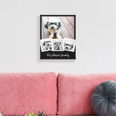 Trendy 4 Foto Collage Script Name White Black Can Leinwanddruck (Insitu (Wohnzimmer))