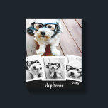 Trendy 4 Foto Collage Script Name White Black Leinwanddruck<br><div class="desc">Benutzen Sie Ihr Lieblings-Foto oder Ihre Bilder,  um Spaß zu haben und mit Freunden zu teilen.</div>