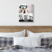 Trendy 4 Foto Collage Script Name White Black Leinwanddruck (Insitu (Schlafzimmer))